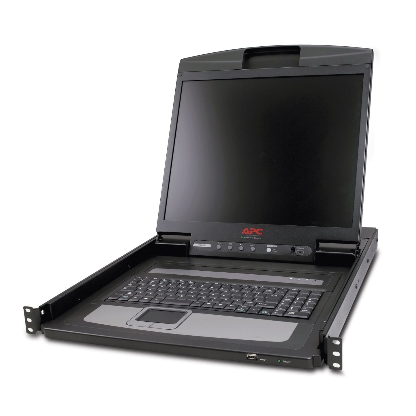 APC 19-Inch Rack LCD Console (AP5719) — 1U Rackmount Monitor + Keyboard for Server Management