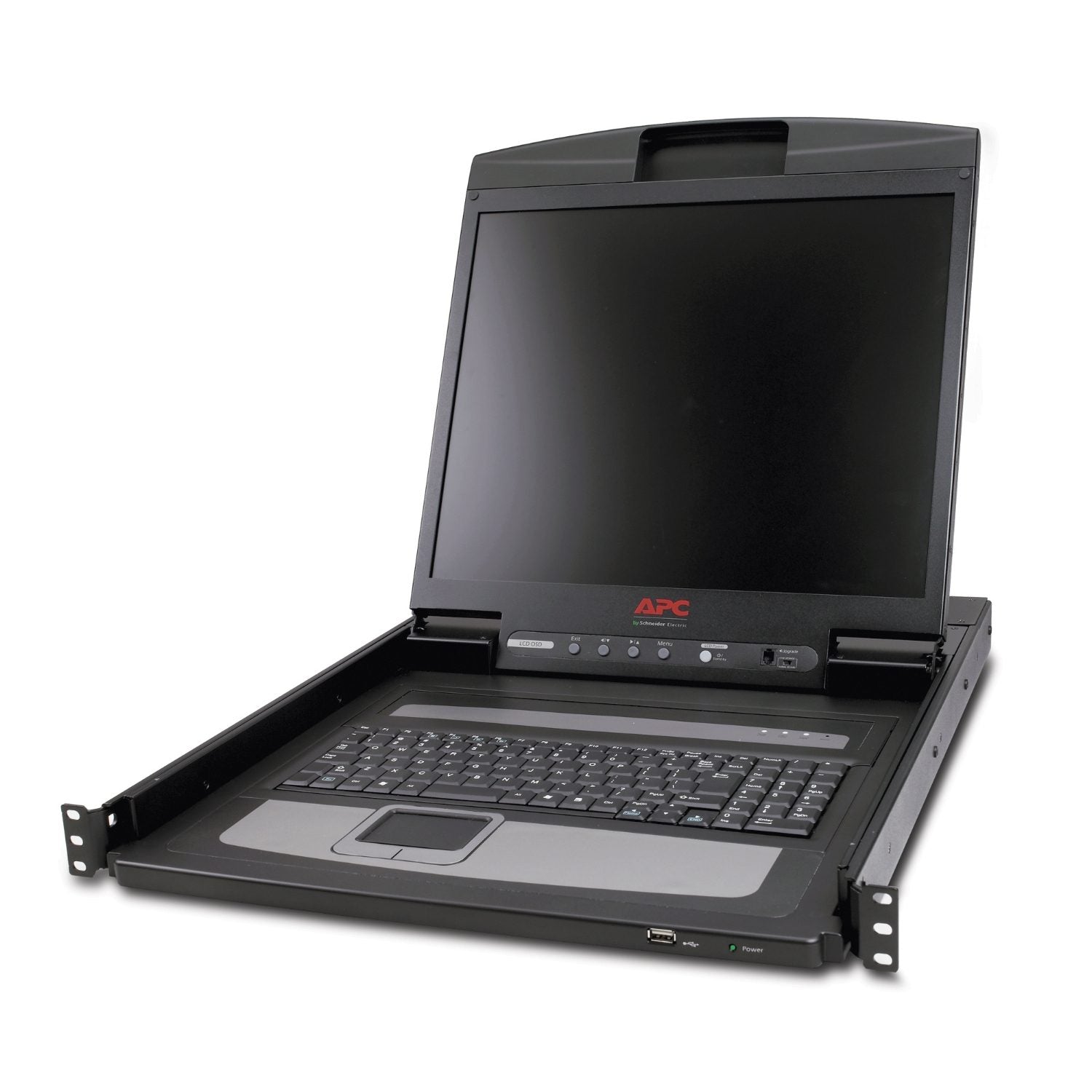 APC 19-Inch Rack LCD Console (AP5719) — 1U Rackmount Monitor + Keyboard for Server Management