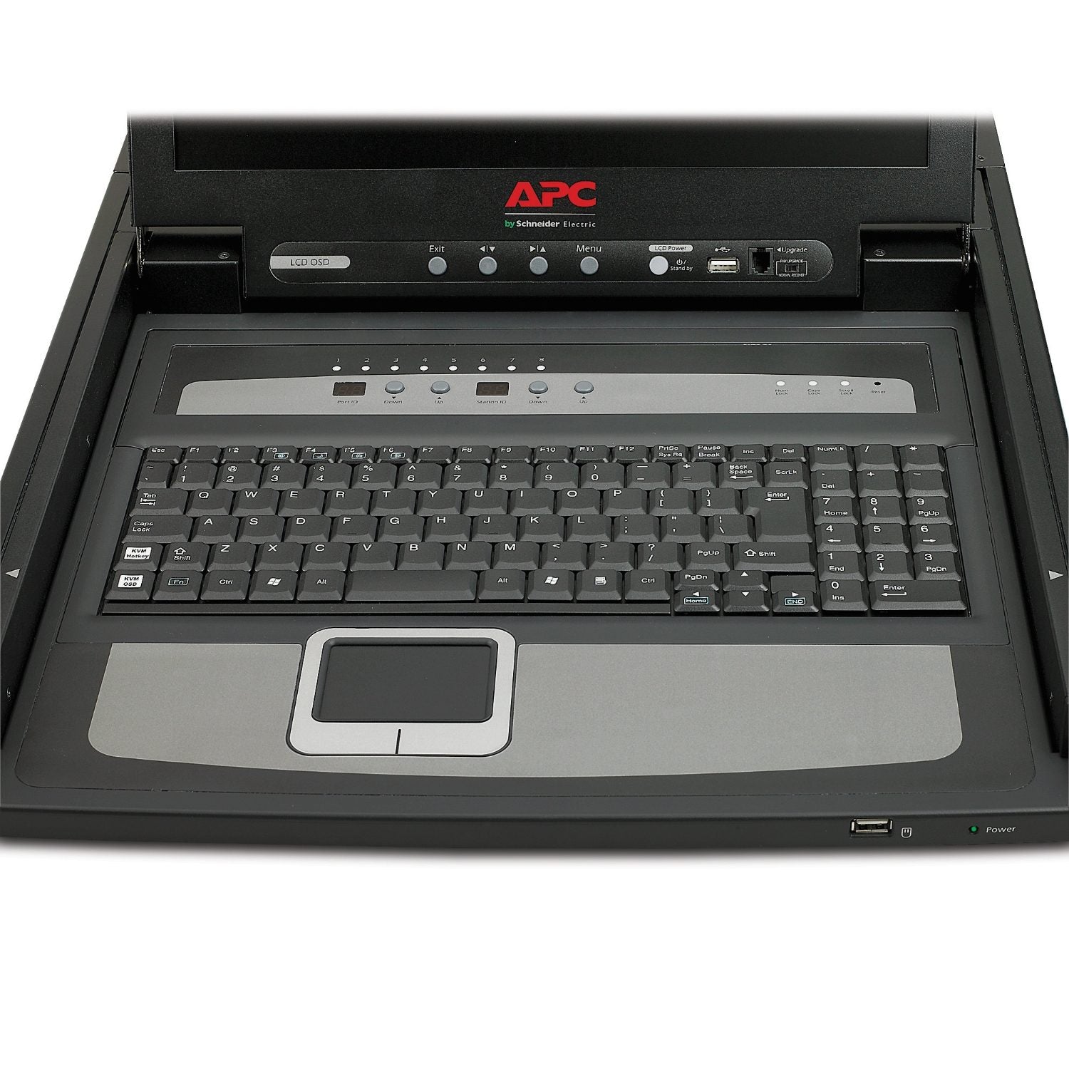 APC 17-Inch Rack LCD Console with 8-Port Analog KVM Switch (AP5808) — Integrated Multi-Server Access
