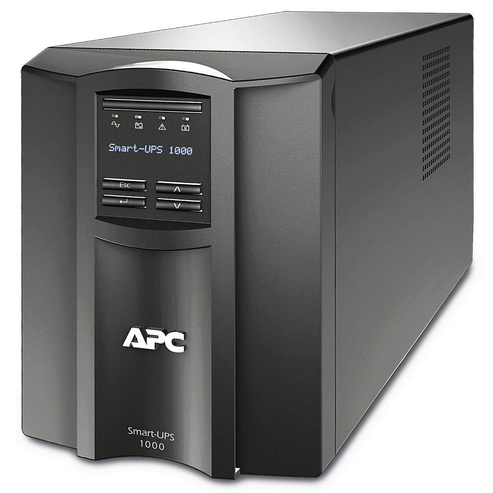 APC Smart-UPS SMT 1kVA Tower UPS — 120V, Line Interactive, SmartConnect, AVR + LCD