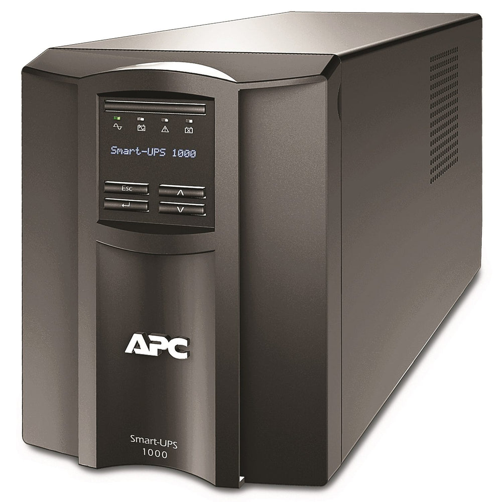 APC Smart-UPS SMT 1kVA Tower UPS — 120V, Line Interactive, SmartConnect, AVR + LCD, TAA Compliant