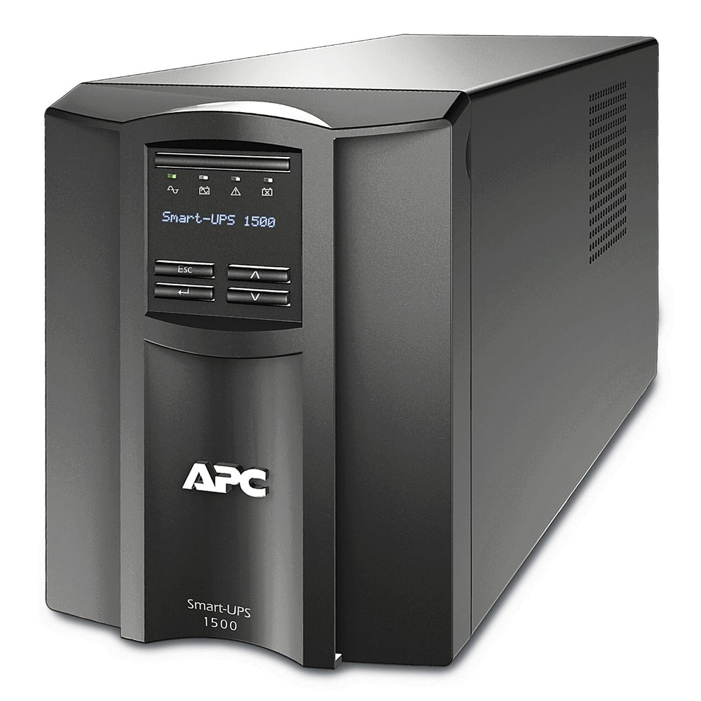 APC Smart-UPS SMT 1500VA Tower UPS — 120V, SmartConnect, Silent Mode, AVR, LCD