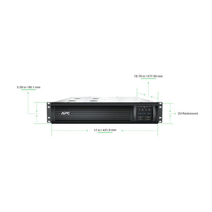 APC Smart-UPS SMT 1500VA 2U Rackmount UPS — 120V, Line Interactive, SmartConnect, Network Card, AVR + LCD, TAA Compliant