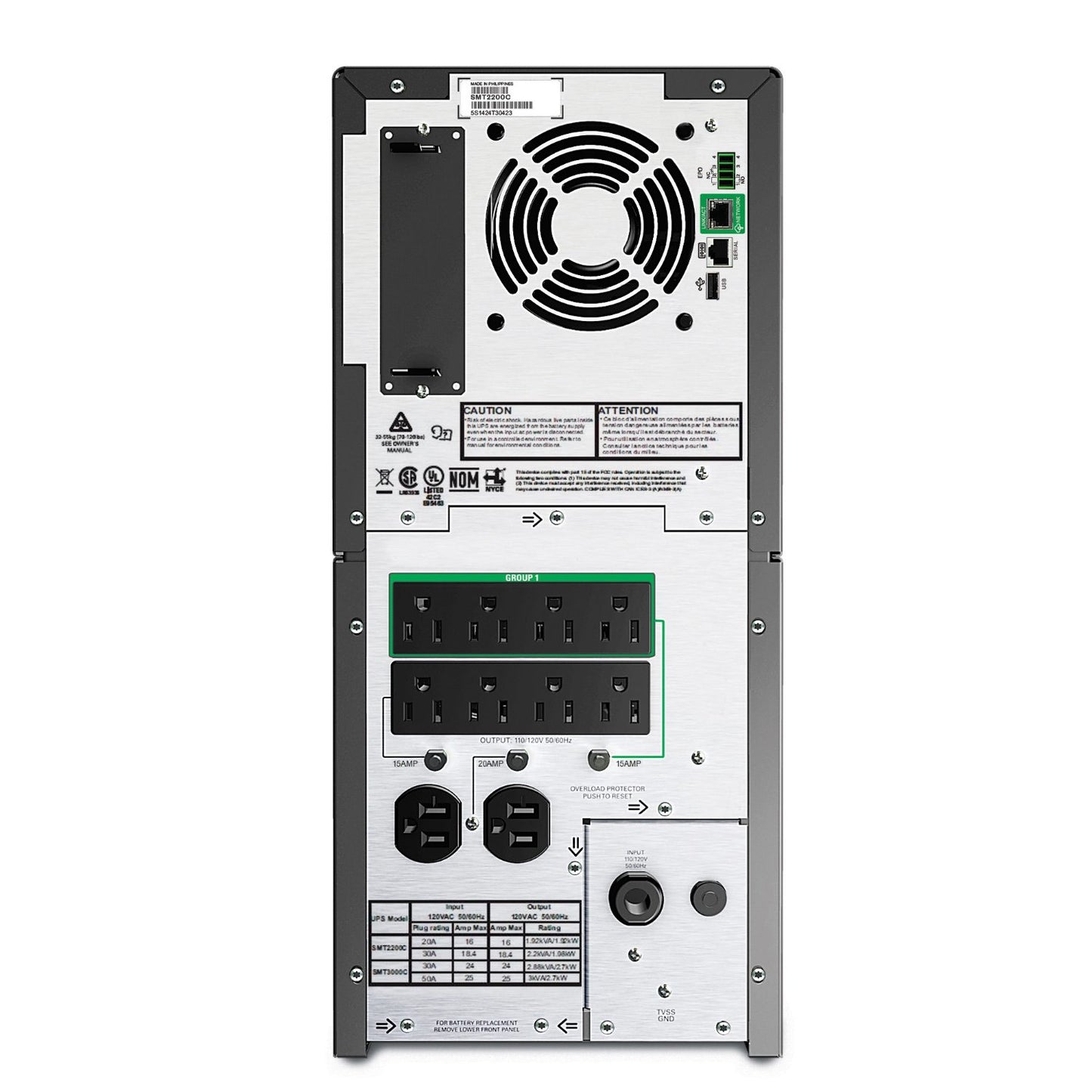 APC Smart-UPS SMT 2200VA Tower UPS — 120V, Line Interactive, SmartConnect, AVR + LCD, TAA Compliant