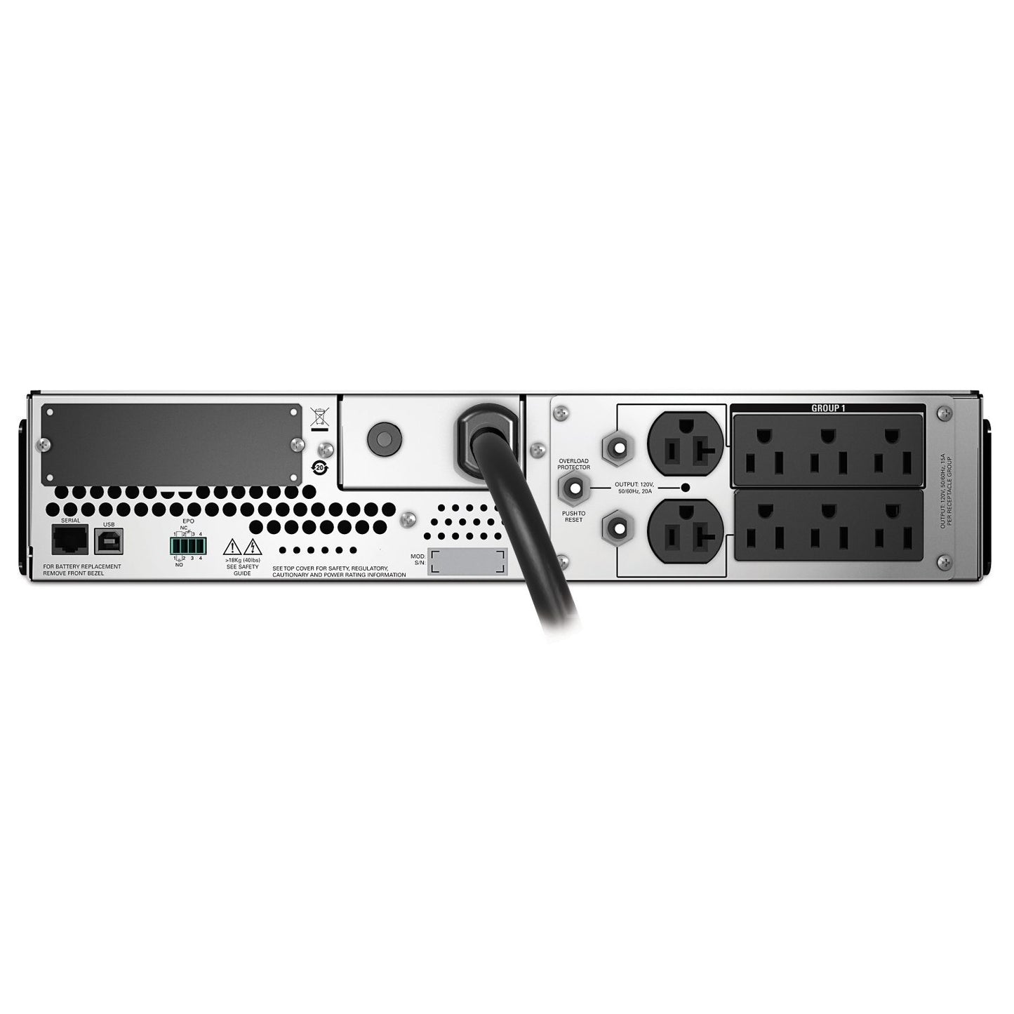 APC Smart-UPS SMT 2200VA 2U Rackmount UPS — 120V, L5-20P Input, SmartSlot, AVR, LCD