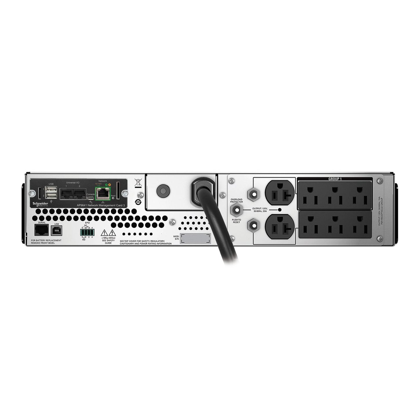 APC Smart-UPS SMT 2200VA 2U Rackmount UPS — 120V, Line Interactive, SmartConnect, Network Card, AVR + LCD, TAA Compliant