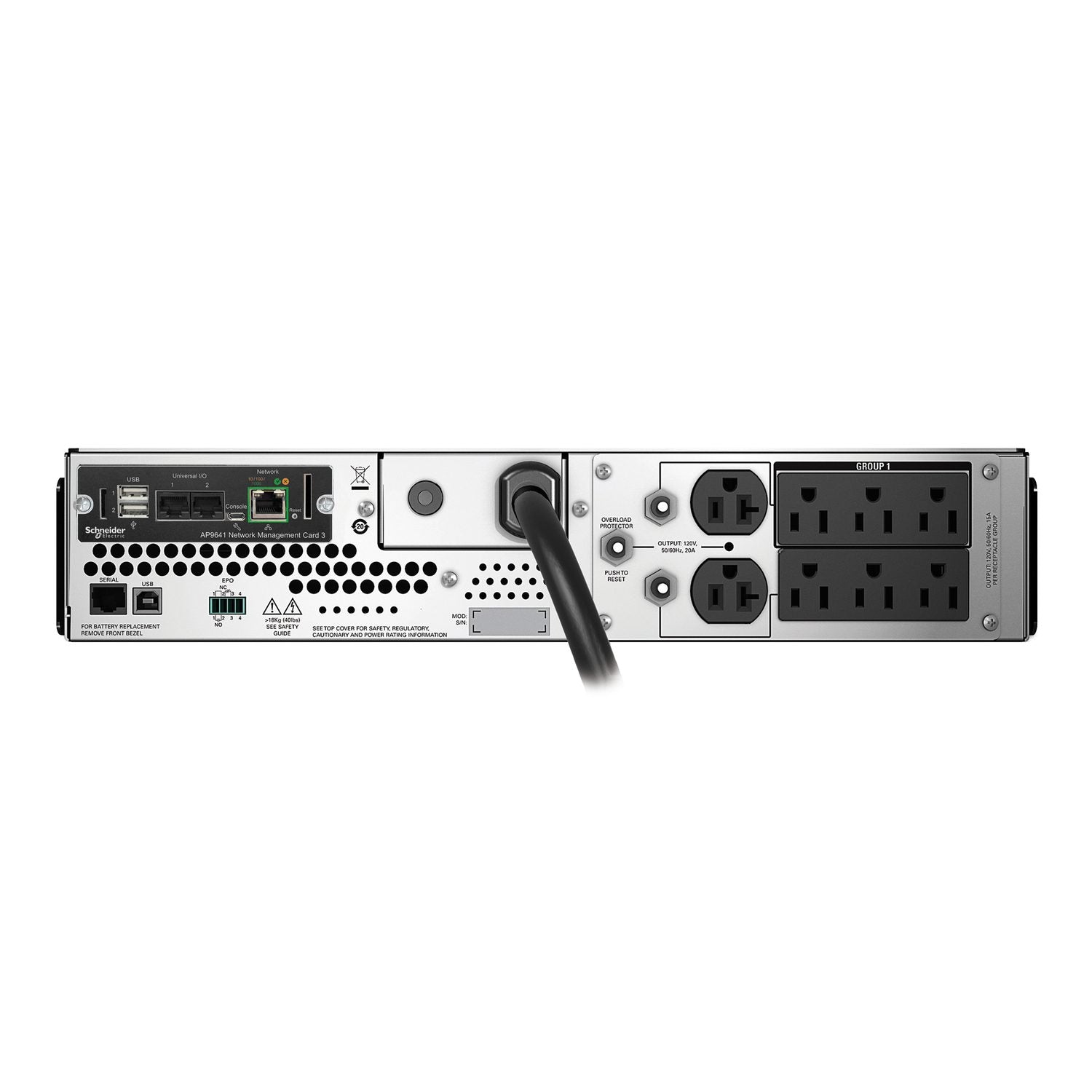 APC Smart-UPS SMT 2200VA 2U Rackmount UPS — 120V, Line Interactive, SmartConnect, Network Card, AVR + LCD, TAA Compliant