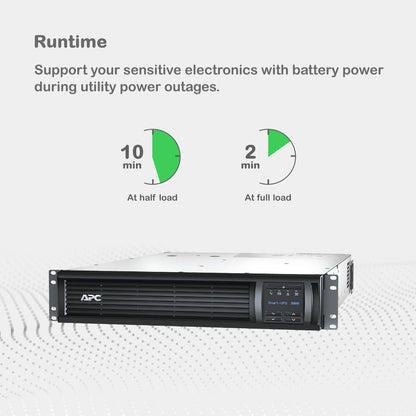 APC Smart-UPS SMT 3kVA 2U Rackmount UPS — 120V, Line Interactive, SmartConnect, AVR + LCD