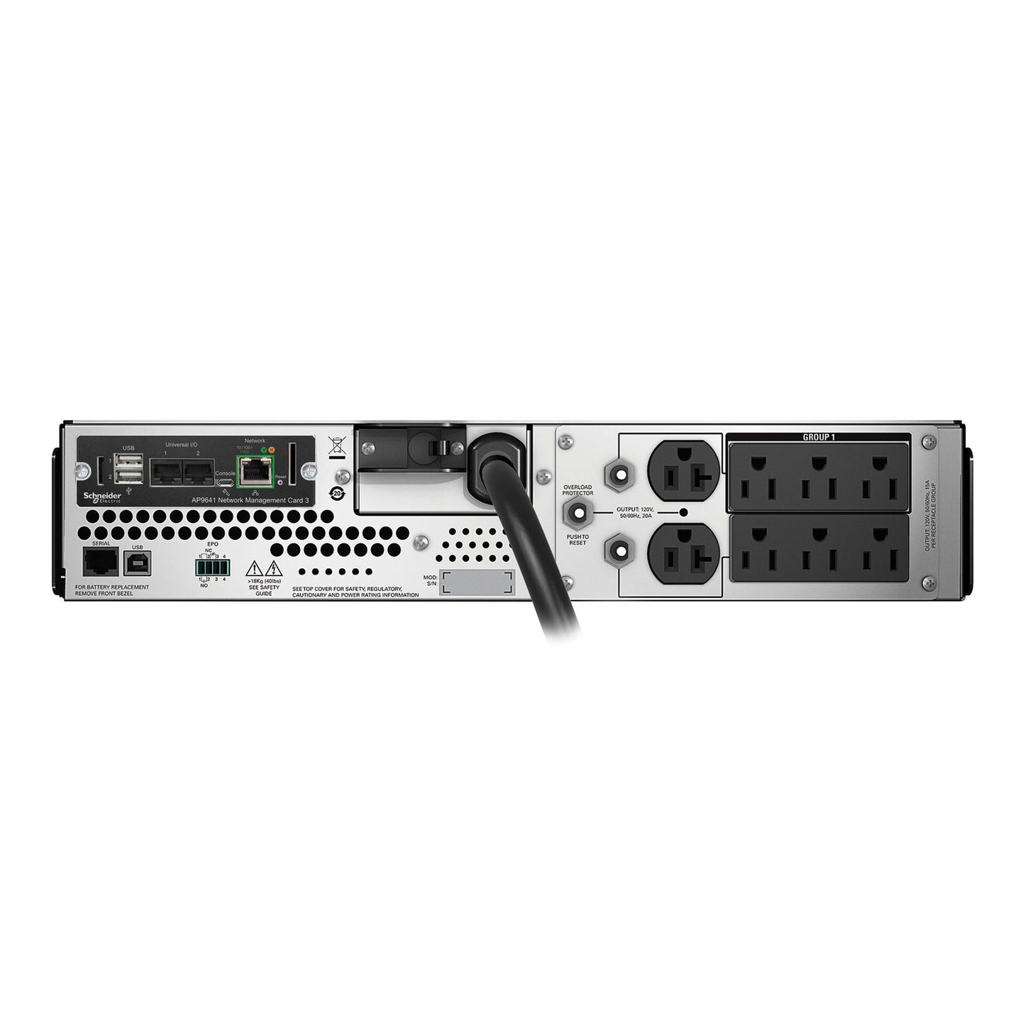 APC Smart-UPS SMT 3000VA 2U Rackmount UPS — 120V, Network Management Card Included, LCD