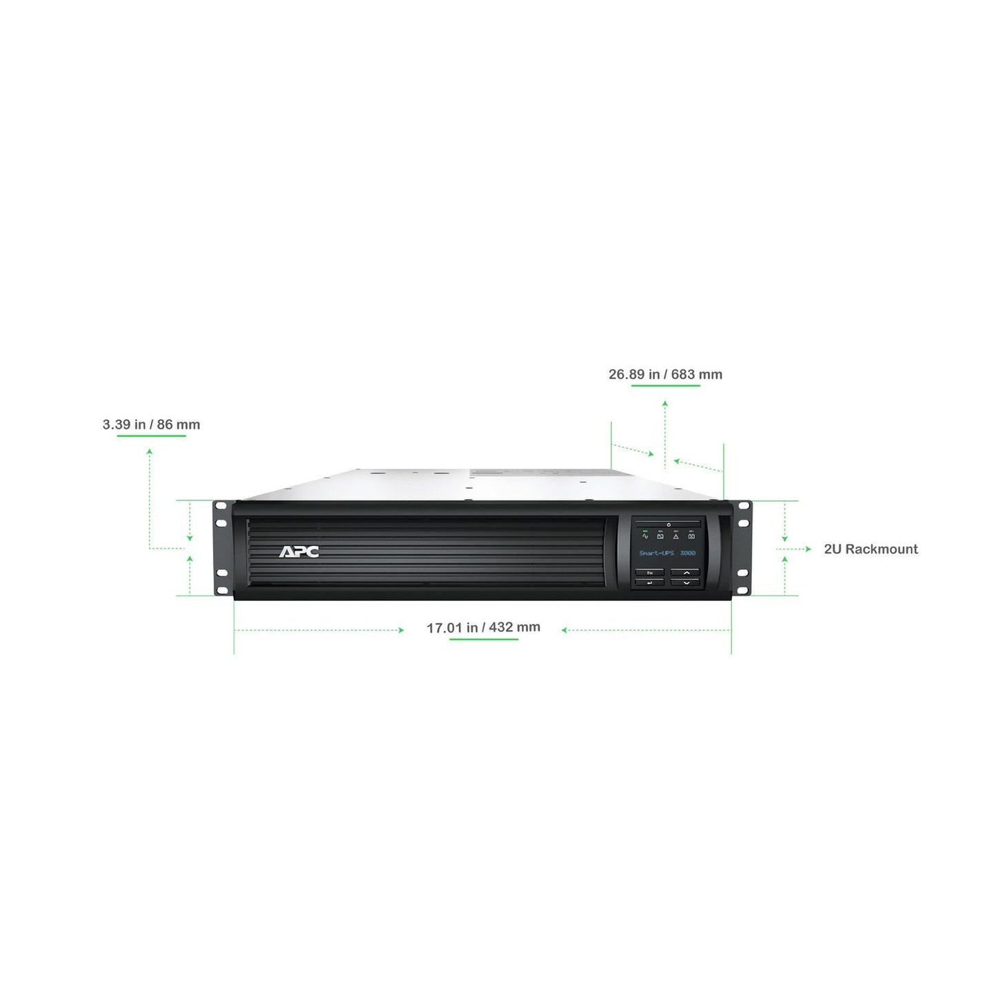 APC Smart-UPS SMT 3000VA 2U Rackmount UPS — 120V, Network Card Included, TAA Compliant