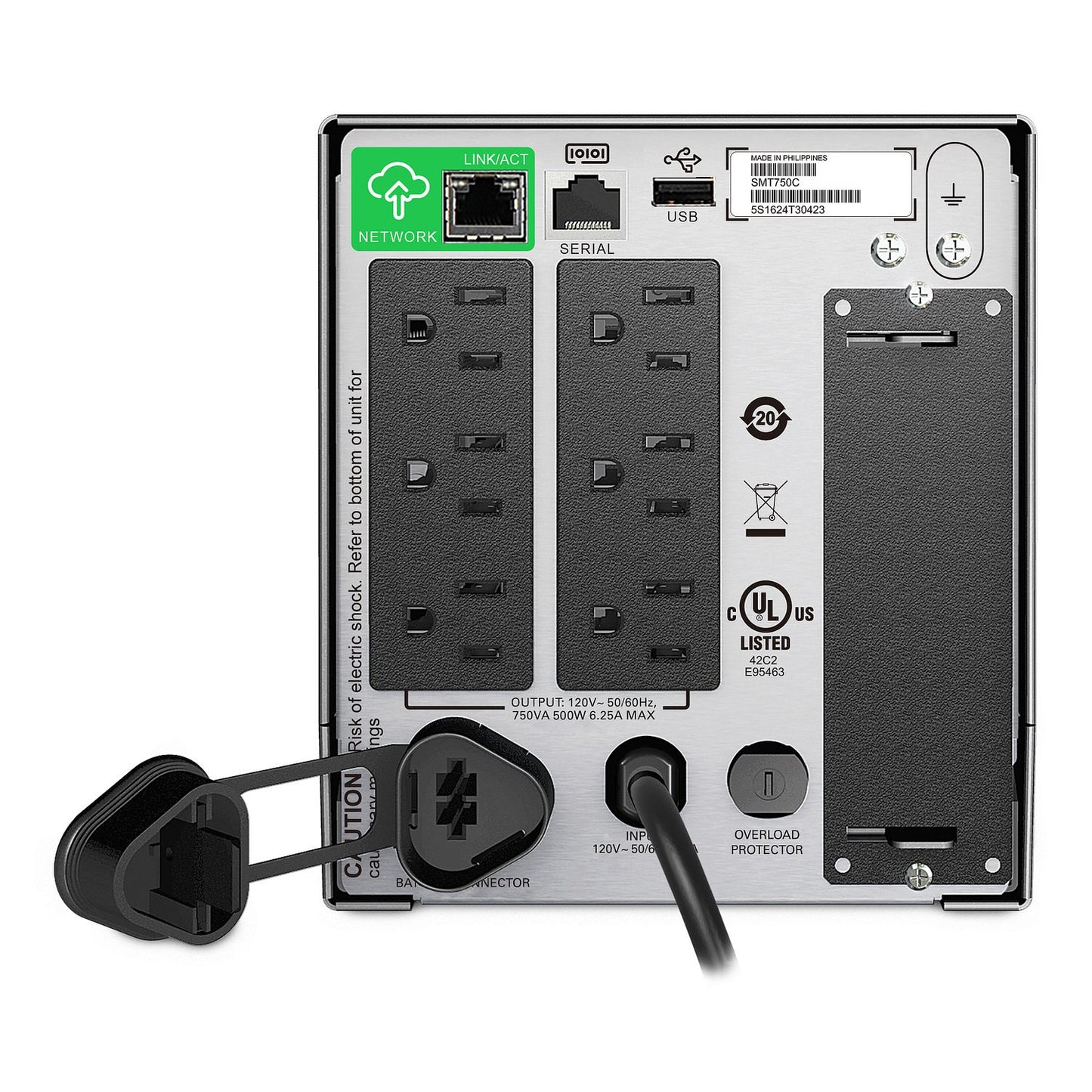 APC Smart-UPS SMT 750VA Tower UPS — 120V, Line Interactive, SmartConnect, AVR + LCD