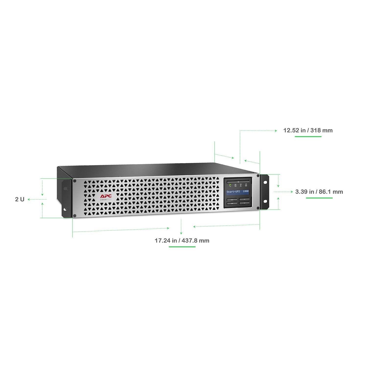 APC Smart-UPS SMT 1kVA Li-Ion 2U Rack/Tower Convertible UPS — 120V, Line Interactive, SmartConnect