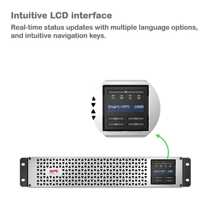 APC Smart-UPS SMT 1kVA Li-Ion 2U Rack/Tower Convertible UPS — 120V, Line Interactive, SmartConnect