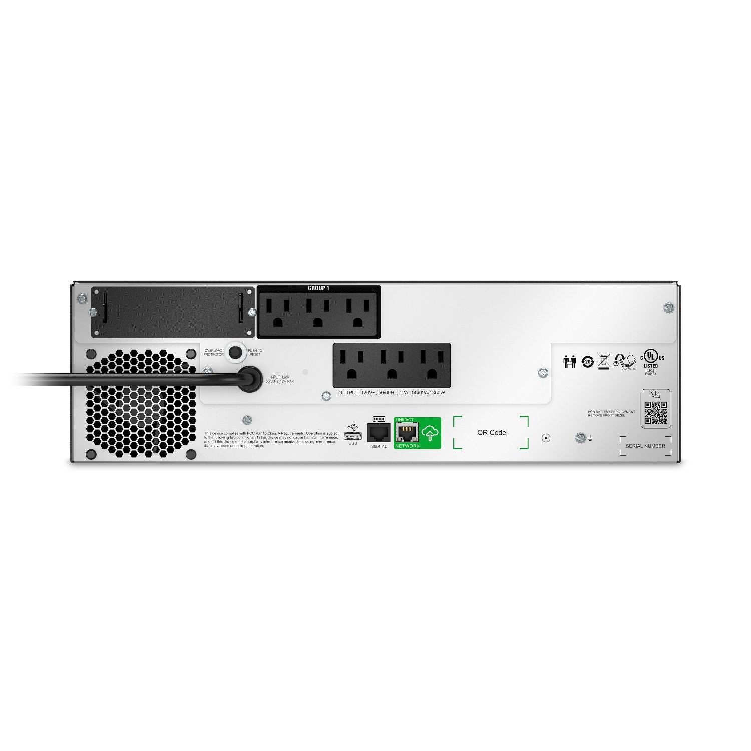 APC Smart-UPS SMT 1500VA Li-Ion 3U Rackmount UPS — 120V, Line Interactive, SmartConnect