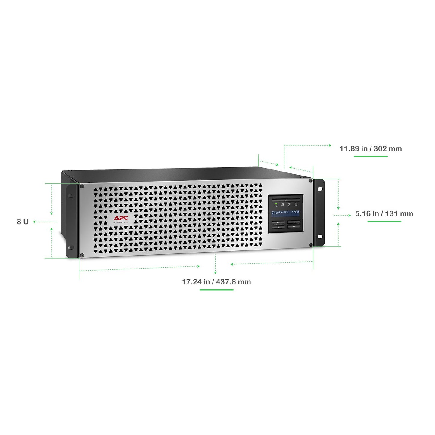 APC Smart-UPS SMT 1500VA Li-Ion 3U Rackmount UPS — 120V, Line Interactive, SmartConnect, Network Card