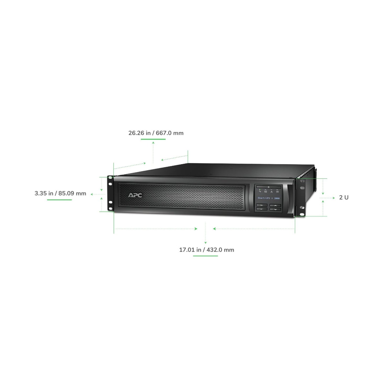 APC Smart-UPS X SMX 2kVA 2U Rack/Tower Convertible UPS — 120V (100-127V), Network Card, Extended Runtime Capable