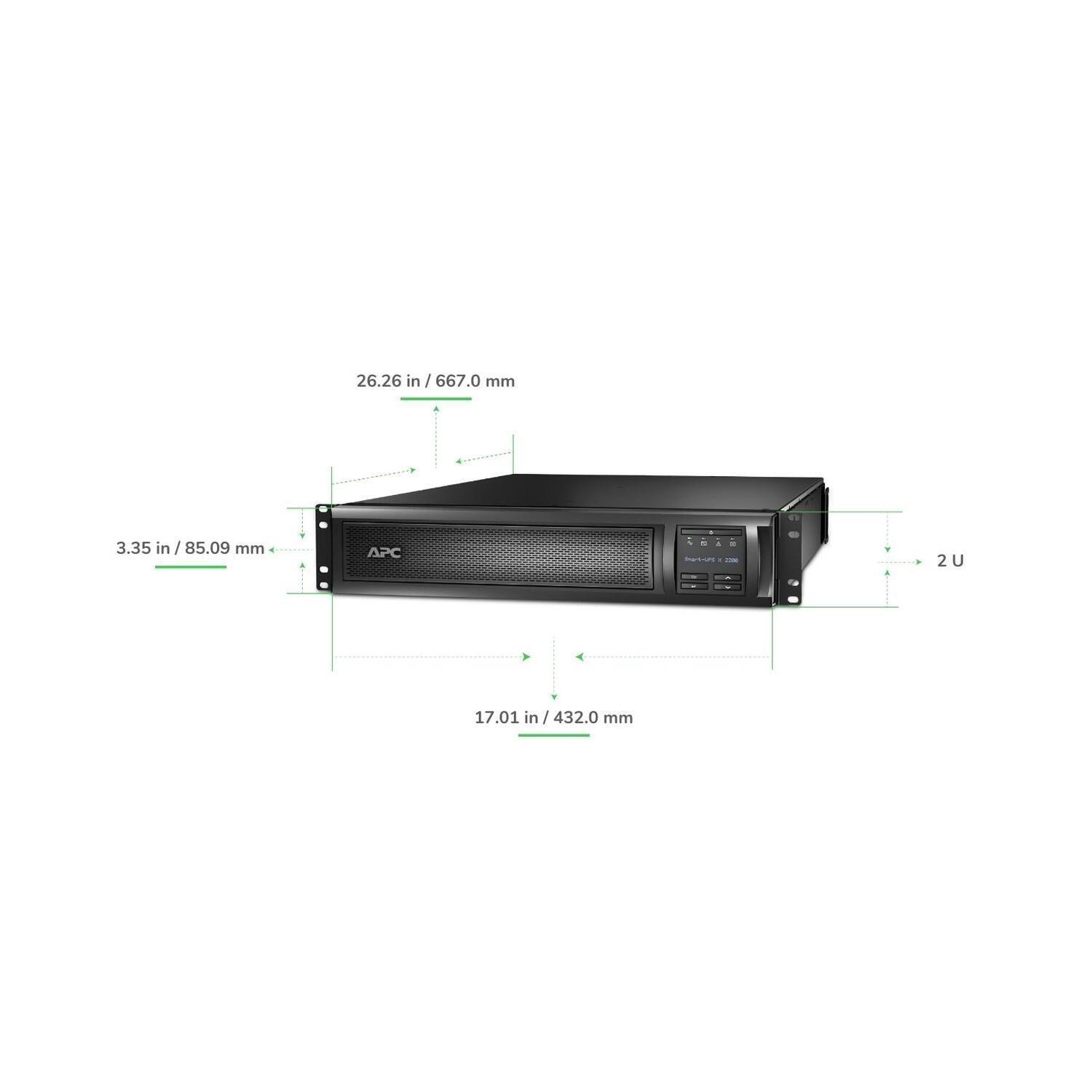 APC Smart-UPS X SMX 2200VA 2U Rack/Tower Convertible UPS — 120V (100-127V), SmartSlot, Extended Runtime Capable