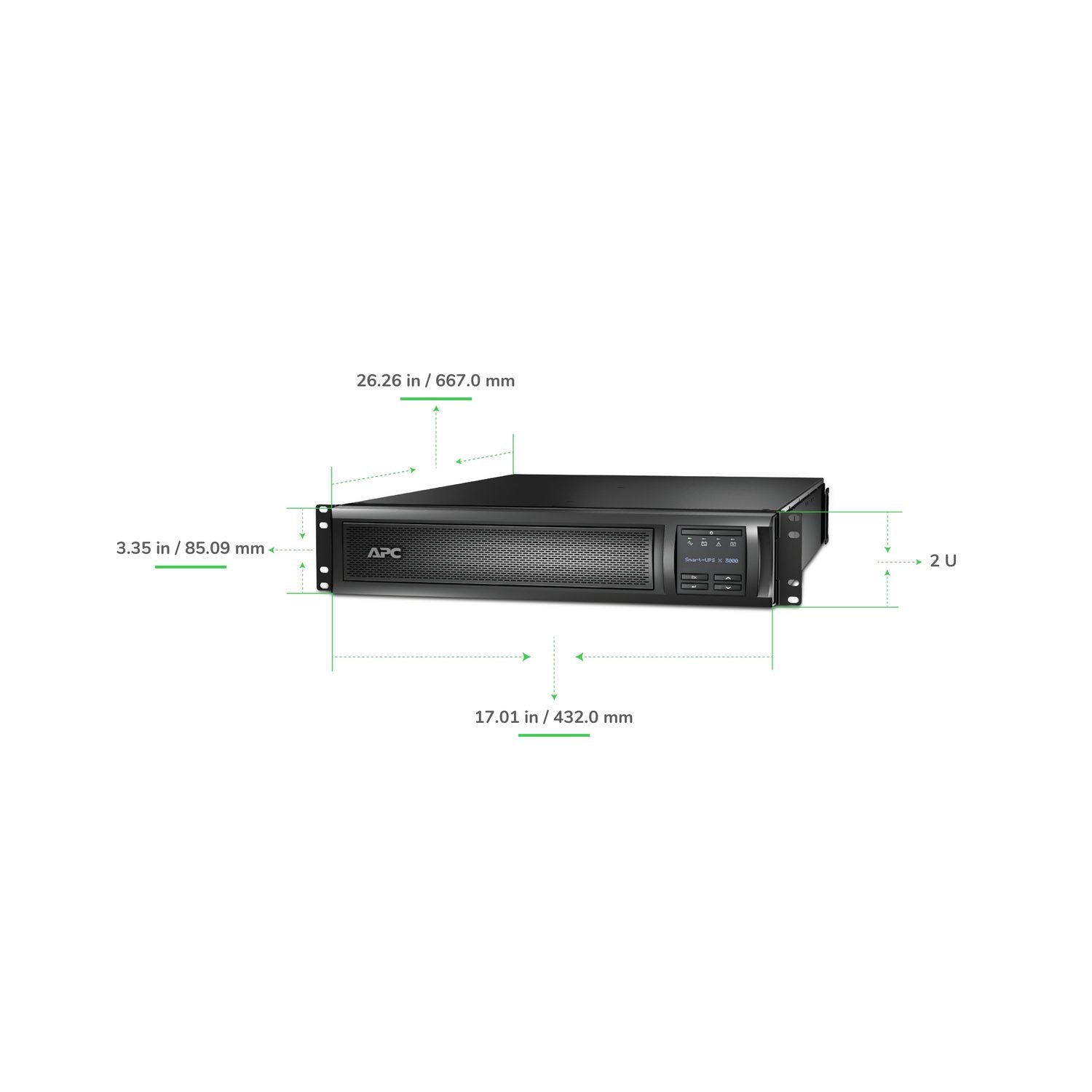 APC Smart-UPS X SMX 3kVA 2U Rack/Tower Convertible UPS — 120V (100-127V), SmartSlot, Extended Runtime Capable