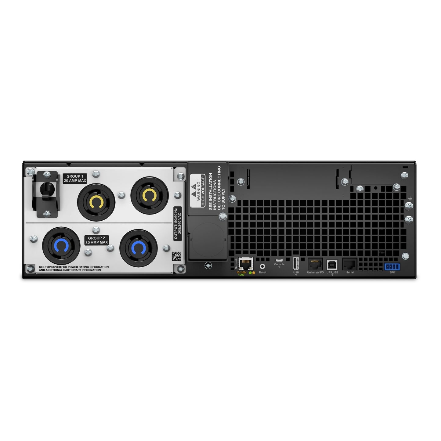 APC Smart-UPS SRT 5kVA 3U Rackmount Online UPS — 208V, Network Card Included, TAA Compliant, Double-Conversion
