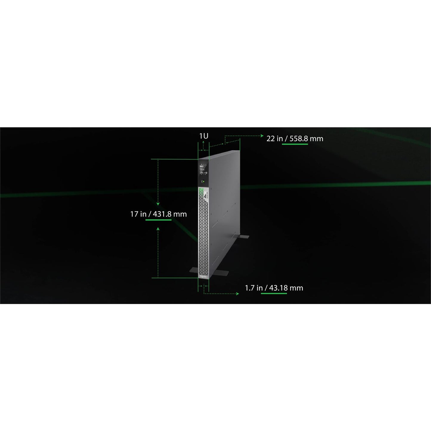 APC Smart-UPS Ultra On-Line, 2200VA, Lithium-ion, Rack/Tower 1U, 120V, 5x 5-20R, 1x L5-20R NEMA outlets, Network Card, Extended runtime, W/rail kit