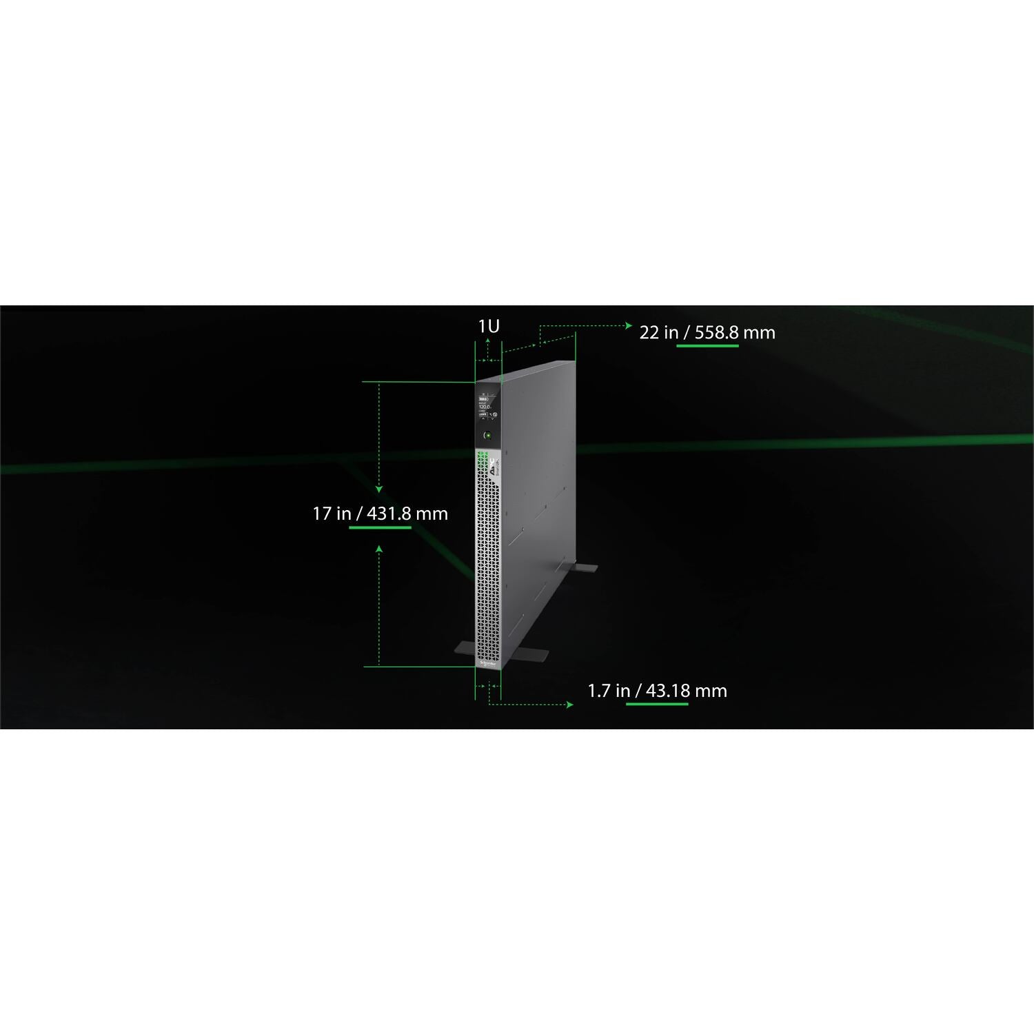 APC Smart-UPS Ultra On-Line, 2200VA, Lithium-ion, Rack/Tower 1U, 120V, 5x 5-20R, 1x L5-20R NEMA outlets, Network Card, Extended runtime, W/rail kit