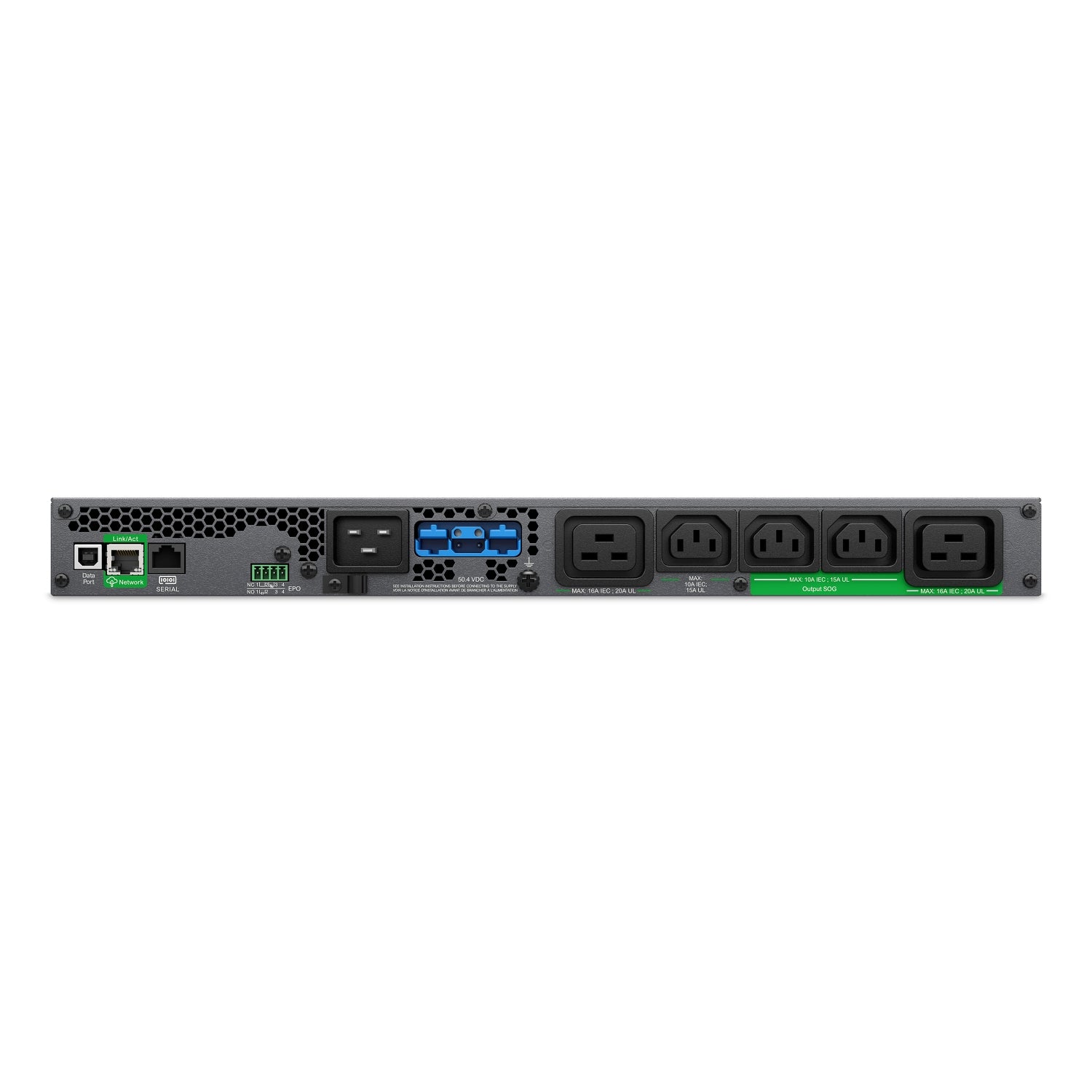 APC Smart-UPS Ultra On-Line, 2200VA, Lithium-ion, Rack/Tower 1U, 208/230V, 3x C13, 2x C19 IEC outlets, SmartConnect, Extended runtime, W/rail kit