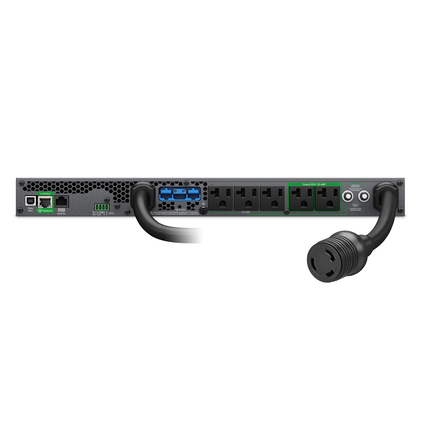 APC Smart-UPS Ultra On-Line, 3000VA, Lithium-ion, Rack/Tower 1U, 120V, 5x 5-20R, 1x L5-30R NEMA outlets, SmartConnect, Extended runtime, W/rail kit