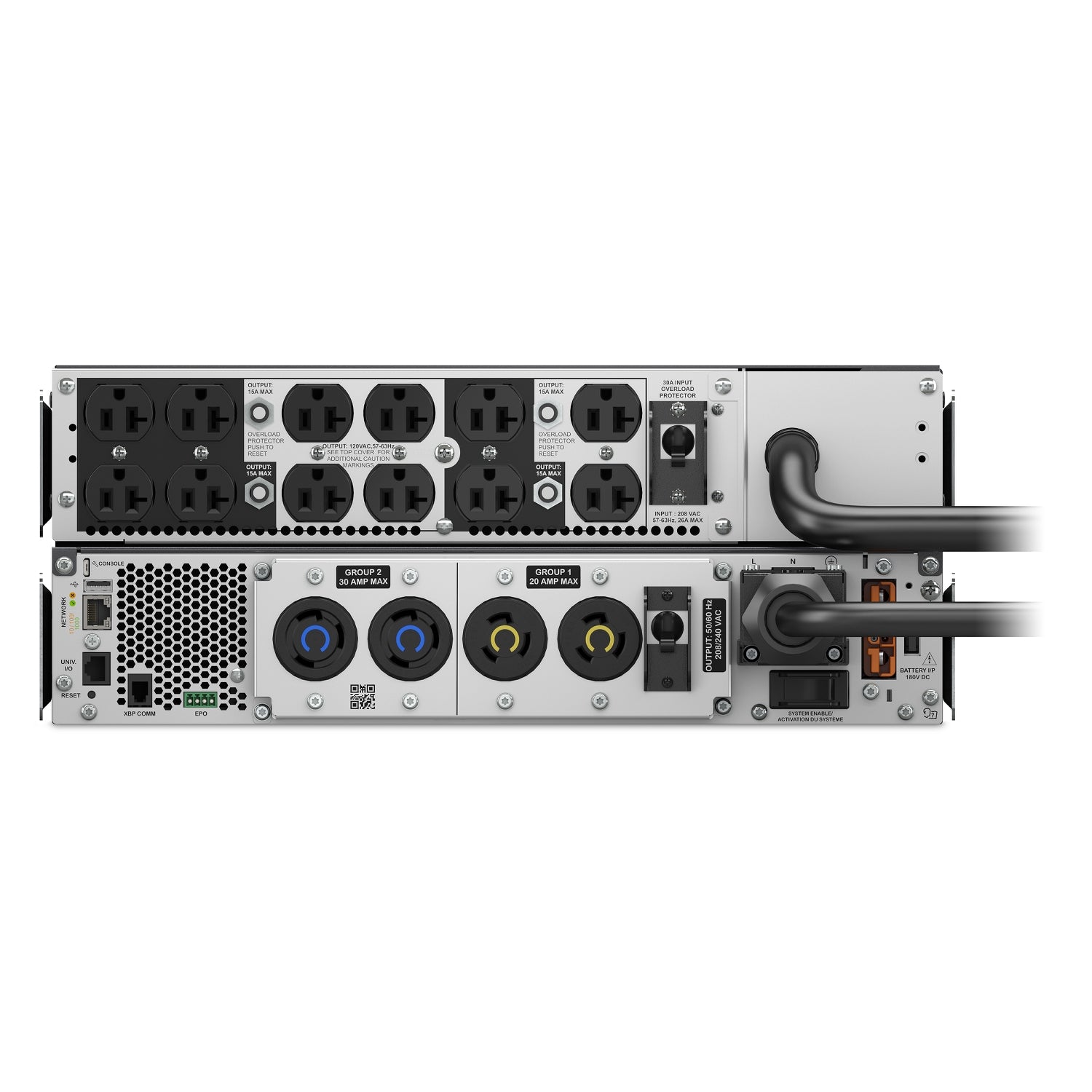 APC Smart-UPS Ultra, 5kVA, Rackmount 4U, 208V, 12x 5-20R+2x L6-20R+1x L6-30R NEMA, Network Card+SmartSlot, W/ rail kit, W/ transformer 208V to 120V