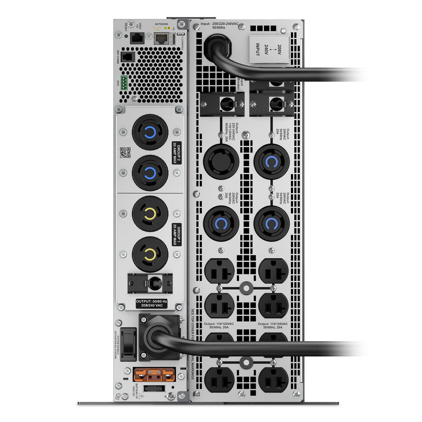 APC Smart-UPS Ultra 5000VA, 208/240V, Tower w/o kit, 8x 5-20R & 4x L6-20R & 3x L6-30R & 1x L14-30R NEMA outlets, w/transfo 208/240V to 120/208/240V